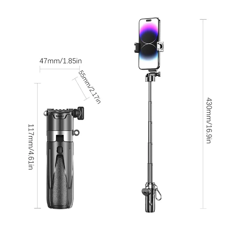 Selfie Stick Tripod - 4-in-1 Selfie Stick Tripod with Detachable