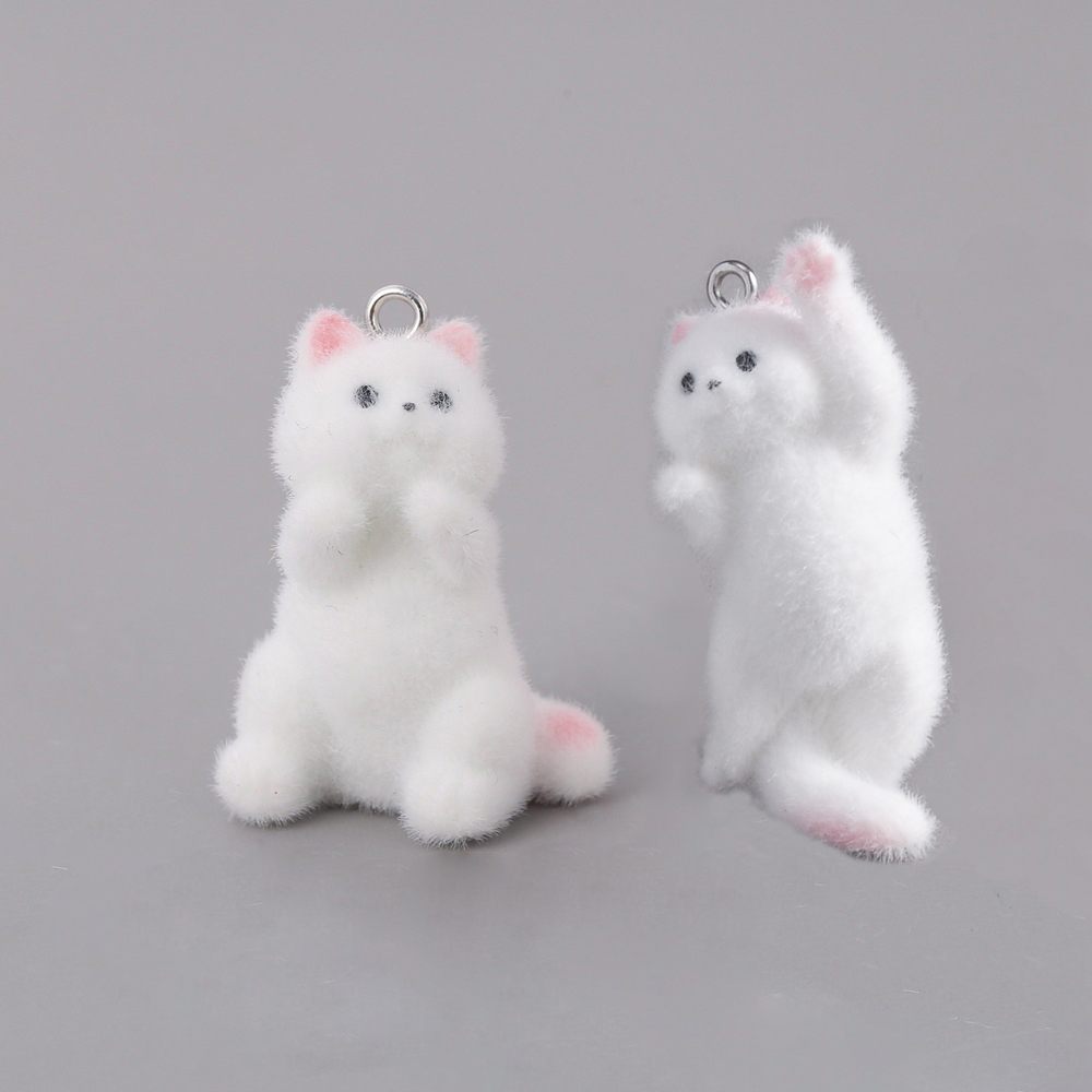 Phone Accessories Jewelry - 2pcs Flocking Little Cat Resin Charms
