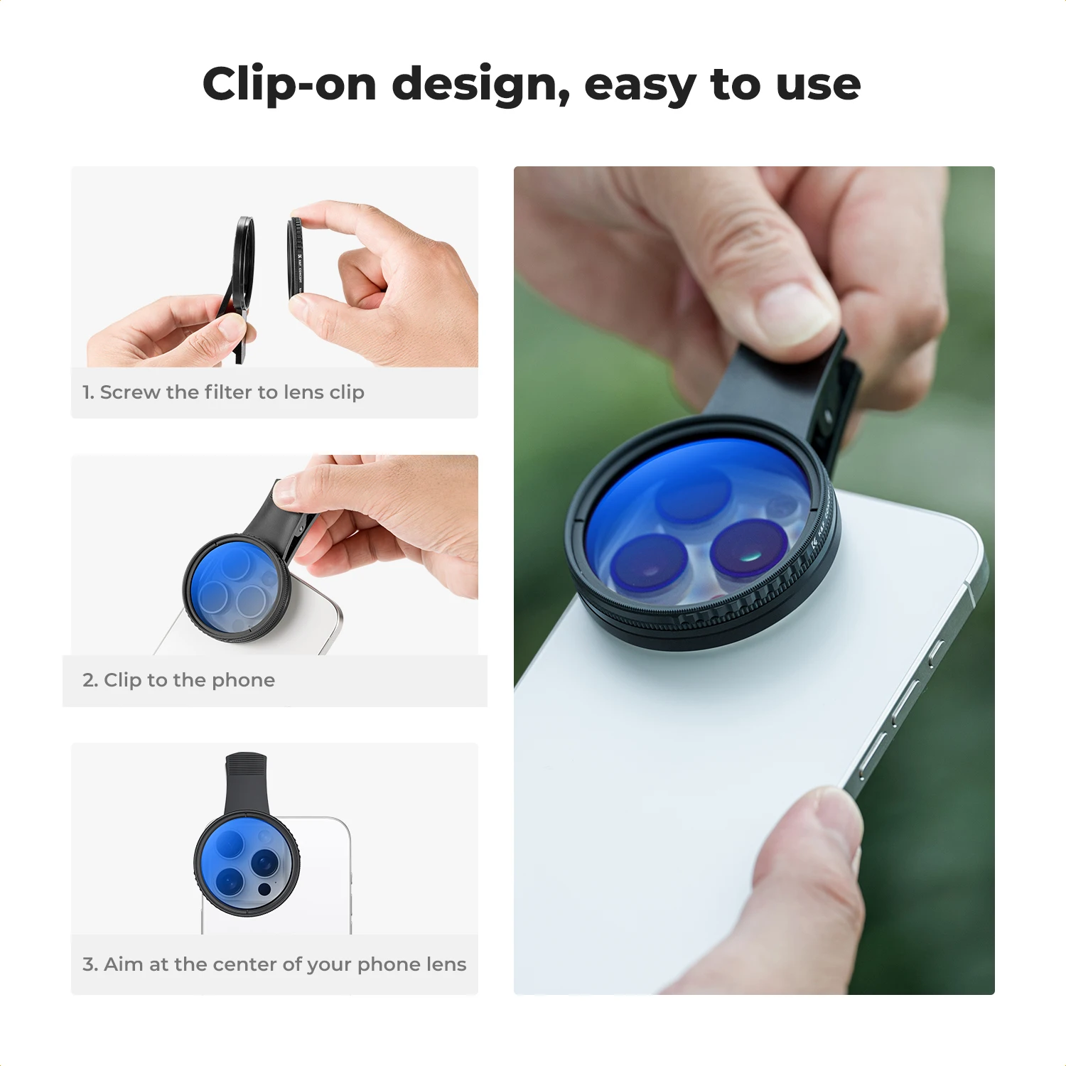 K&F CONCEPT 52mm Clip-on CPL C - Lens Camera Clip incelemesi ve fiyatı