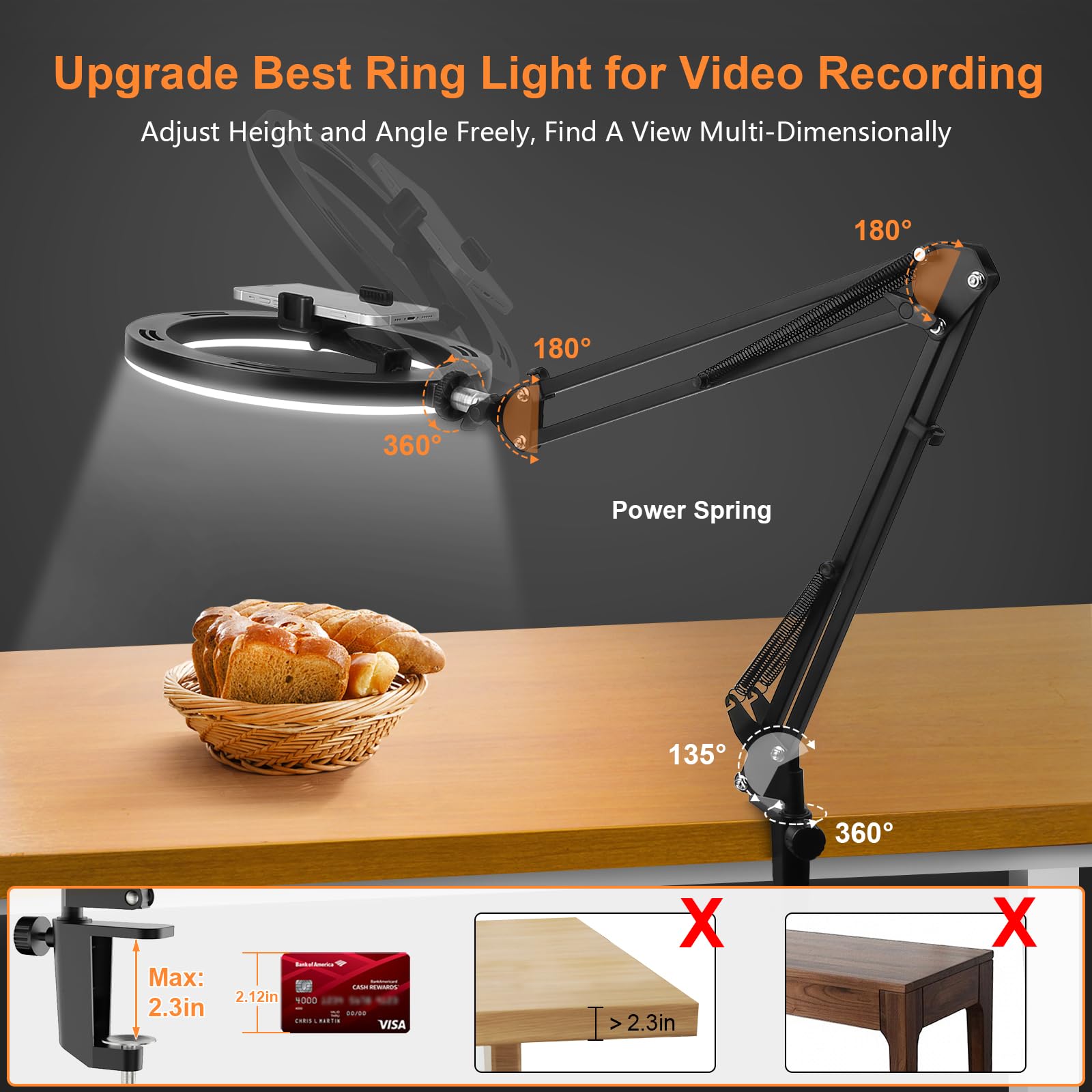 Nice Overhead Tripod With Ring - Selfie Stick Tripod incelemesi ve fiyatı