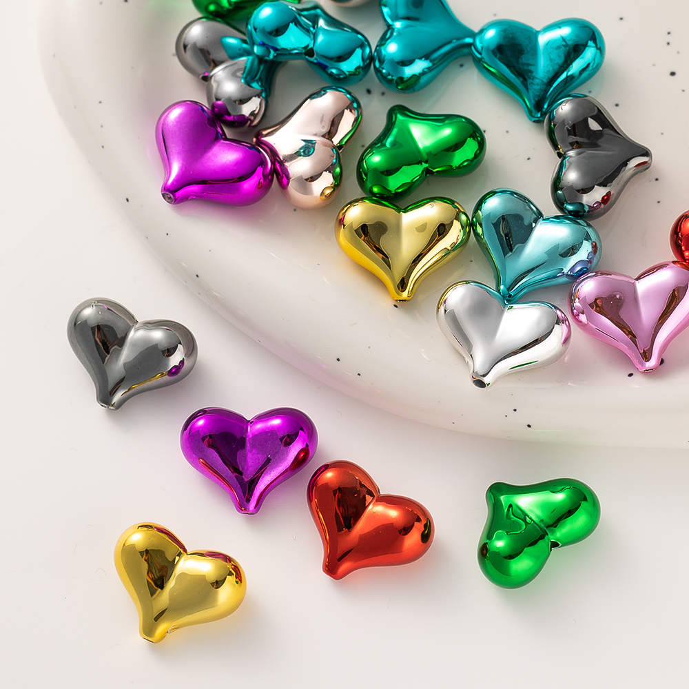 10pcs Colorful Acrylic Heart L - Phone Accessories Jewelry incelemesi ve fiyatı