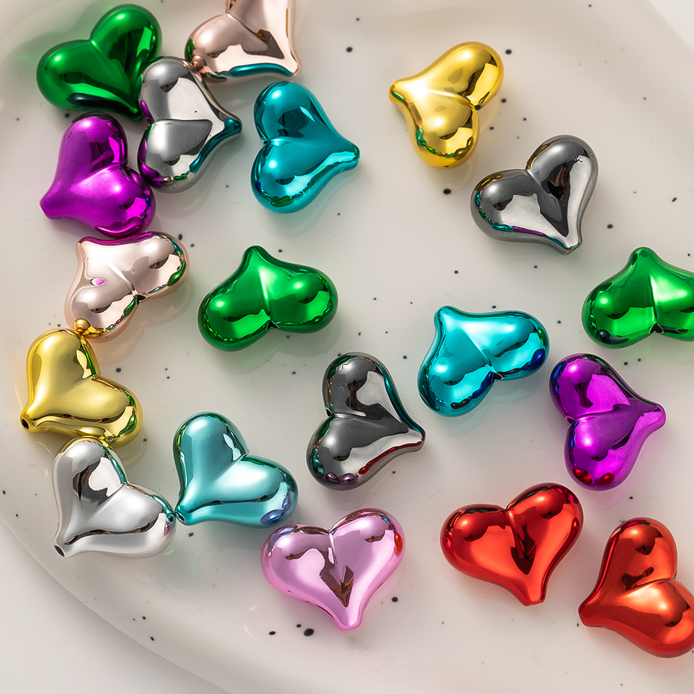 10pcs Colorful Acrylic Heart L - Phone Accessories Jewelry incelemesi ve fiyatı