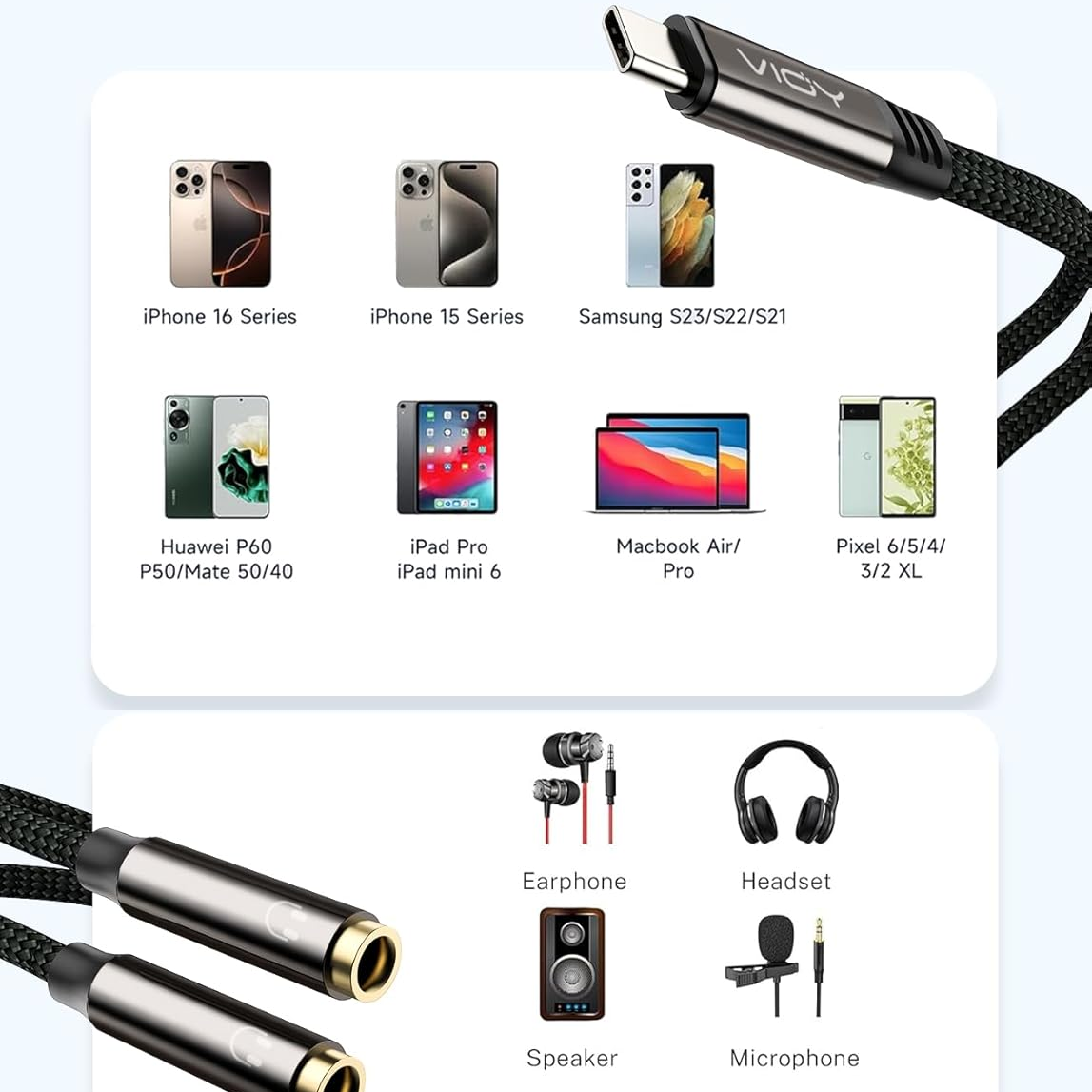 USB C To Dual 3.5mm Female Hea - Earphone Splitter Jack incelemesi ve fiyatı