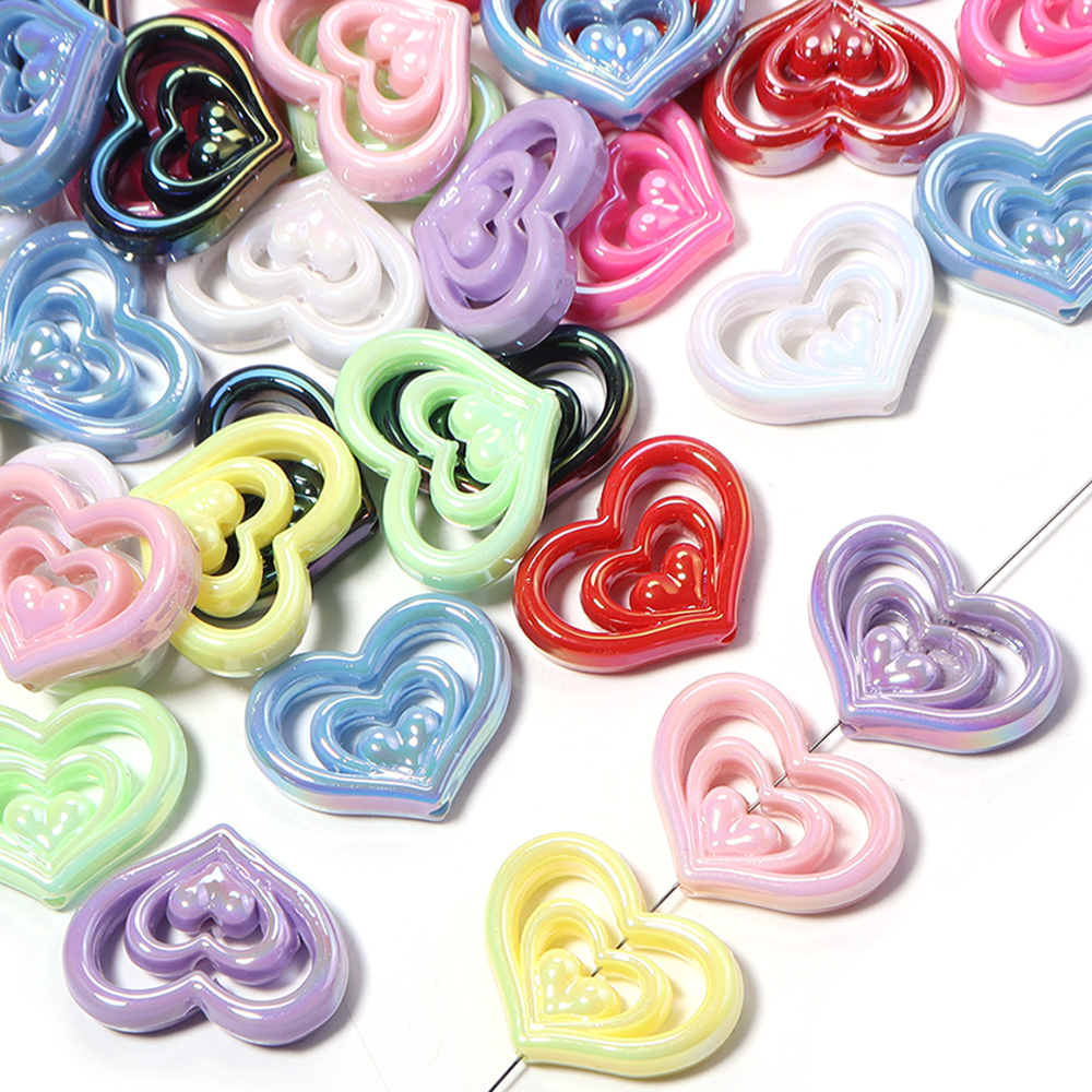 5pcs Acrylic Hollow Heart Bead - Phone Accessories Jewelry incelemesi ve fiyatı