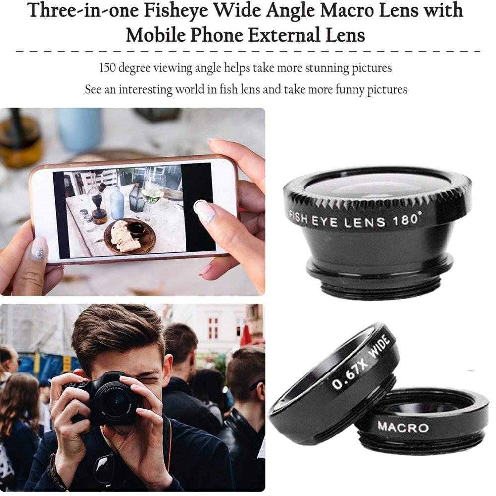 3 in1 180° Fish Eye Mobile Pho - Lens Camera Clip incelemesi ve fiyatı