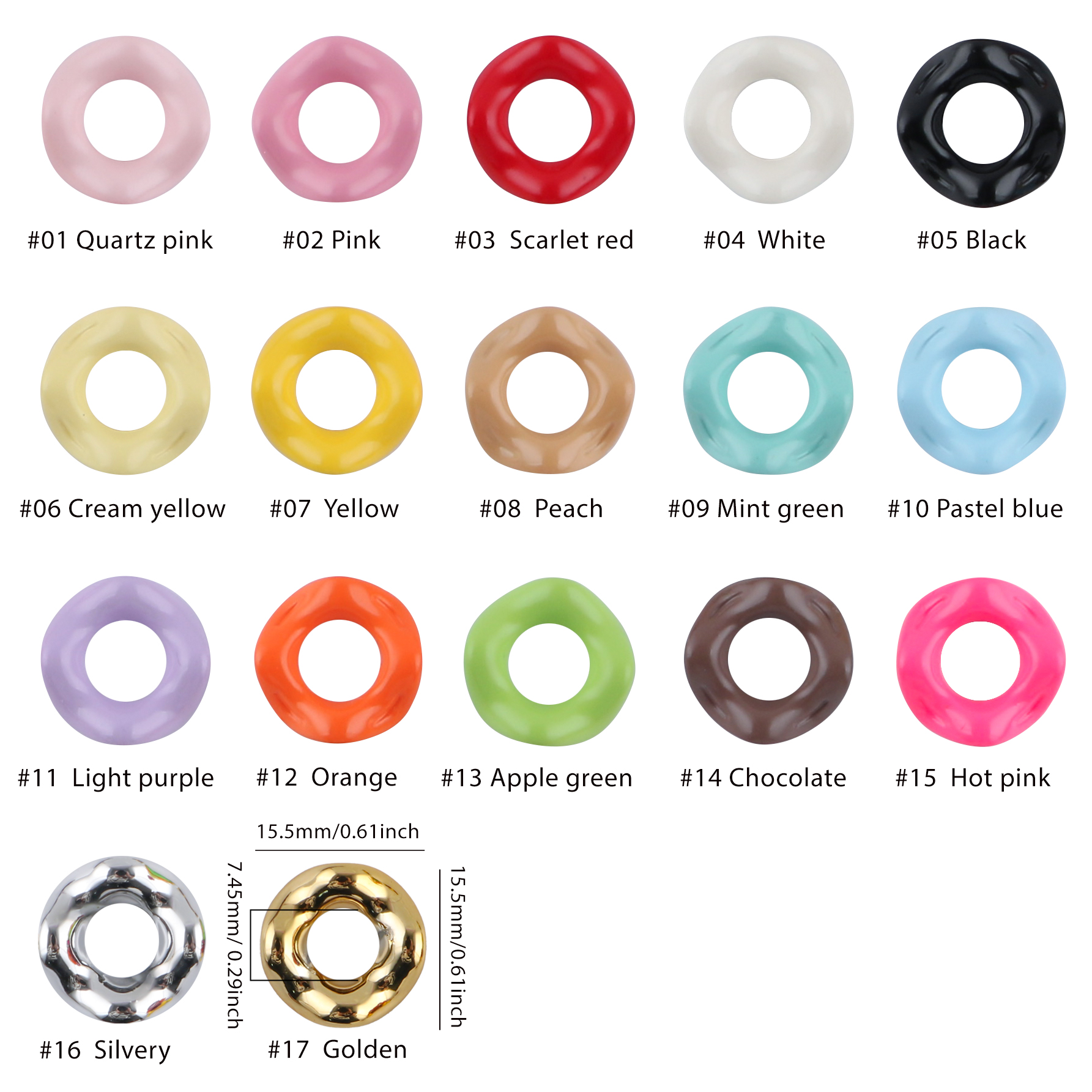 25Pcs15MM Wavy Big Hole Stack  - Phone Accessories Jewelry incelemesi ve fiyatı
