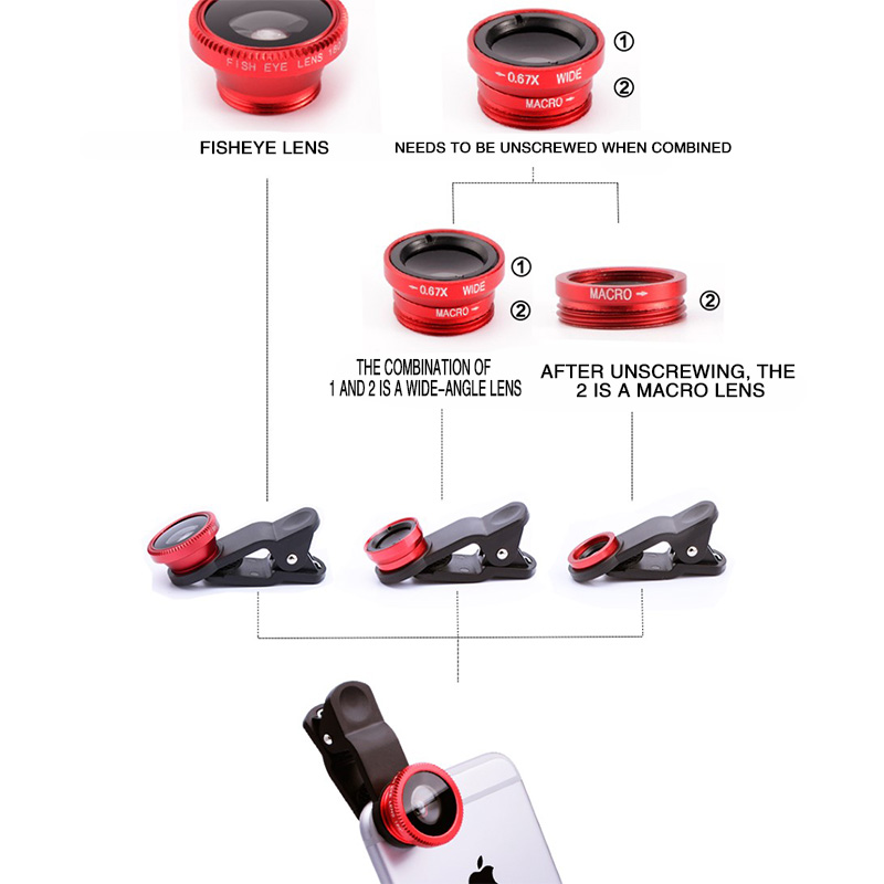 3 In 1 Phone Fish Eye Lens Wid - Lens Camera Clip incelemesi ve fiyatı